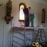 Church Stained Glass Windows Installation - Mliečno Church - Csilla Soós