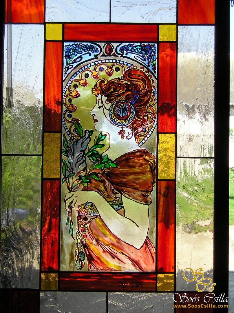 Early Stained Glass Window and Door Inserts by Csilla Soós