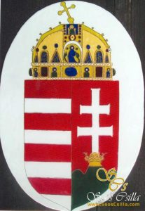 Fire Enamel Painting With The Hungarian Coat of Arms - Csilla Soós